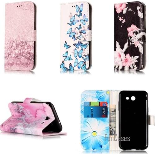 Fashion Pink Marble Flower Wallet card PU Leather stand case cover For Samsung Galaxy J3 2017 J5 2017 Samsung J3 2017 J5 2017