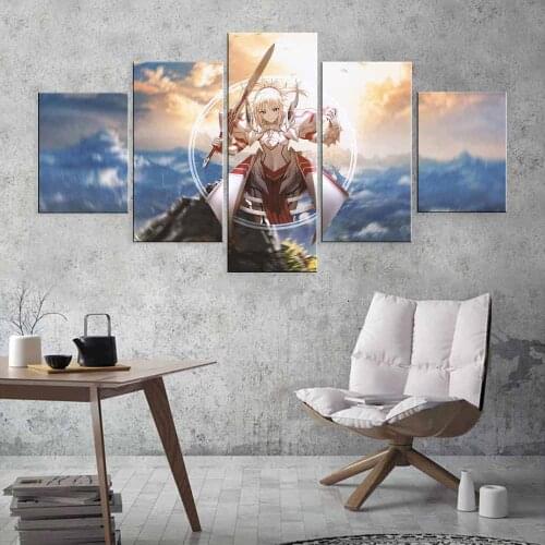 Modular Picture Saber Home Decoration Fate/stay Night Wall Art Modern Canvas Anime Role Prints Painting For Bedroom Poster Frame