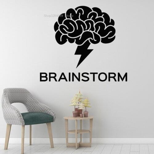 Brainstorm Brain Wall Decal Vinyl ForTeamwork Business Work Word Office Room Decor Glass Art Creative Removable Mural CN532