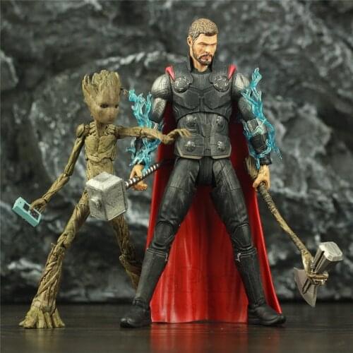 Original MS Select Marvel Avenger 3 Infinity War THOR 2-Pack 7" Action Figure Diamond Select DST Doll Toys Collectible Model