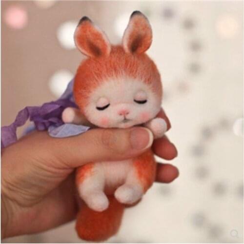 Little fox pendant adult DIY doll doll wool needlepoint kit wool felt needle felting decoration craft needlecraft DIY ha