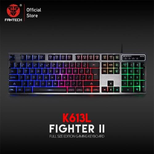 FANTECH K613L 25 Buttons Have No Conflicts 104 Keys Profession Gaming Keyboard USB English Backlight Keyboard For FPS LOL Gamer