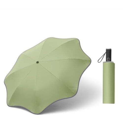 Simple Design Clear Umbrella Automatic Same Color Coating Sun Protect Umbrellas Rain Women Folding Black Men Umbrella Paraguas