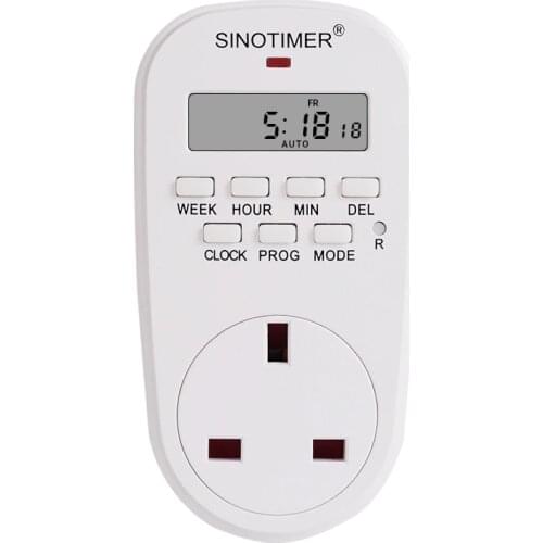 UK Plug British Outlet 7 Days Weekly Programmable Digital Plug Socket Timer Switch Time Relay Wall Clock Power AC 230V 220V 50Hz