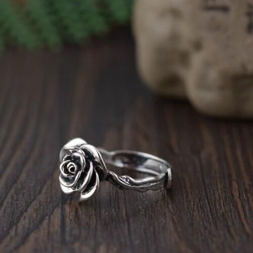 The Roses Rings S925 Pure Silver Wholesale Thai Silver Archaize Style Restoring Ancient Ways Female Fashion Gift Items