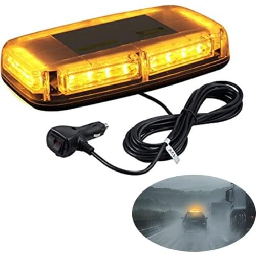 Car Roof Light 12V Waterproof Strobe Warning Light 24LEDs with Double Switch Warning Roof Light LED Flashing Beacon Lights