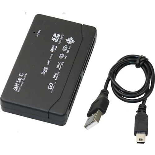 All In One Memory Card Reader USB External Cardreader SD SDHC Mini Micro M2 MMC XD CF Reader For MP3, Digital Camera