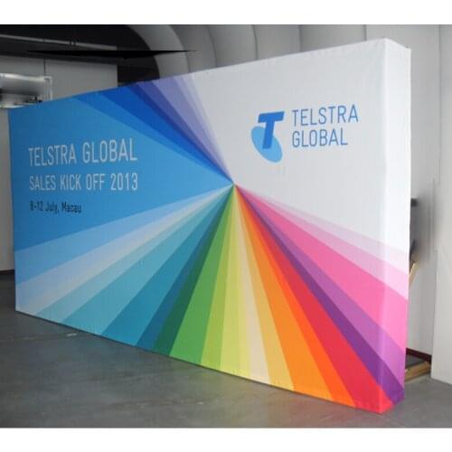 10ft straight tension fabric trade show display banner pop up booth exhibit with graphic printing
