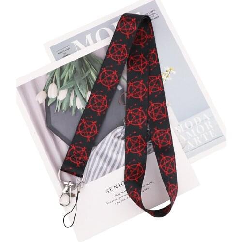 ZF2900 1pcs TV Show Supernatural Rune Keychain Lanyard For Keys ID Card Pass Gym Mobile Phone USB Badge Holder DIY Hang Rope