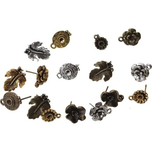 1pair /lot Alloy Plant Shape Tree Leaf Flower Vintage Earrings For Women Fashion Ear Jewelry Accessories