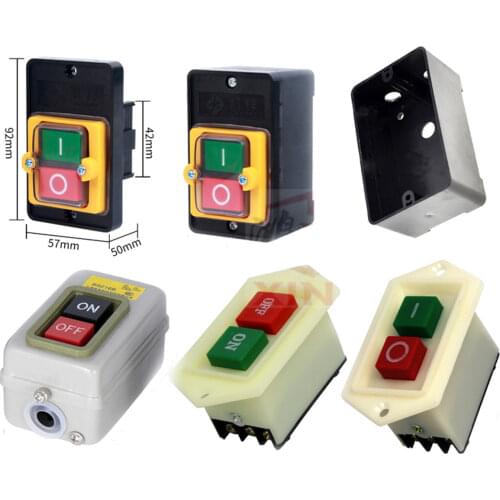 Rectangle Shape Panel Mount ON/OFF Push Button Switch AC 380V Volt 2KW