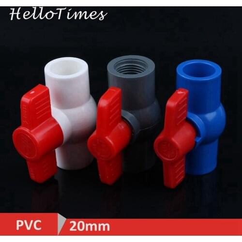 1pc 1/2" x 1/2" 20mm-20mm PVC Ball Valve Slip Shut Handle Valve PVC Pipe Fittings Plumbing System Accessory Water Tube