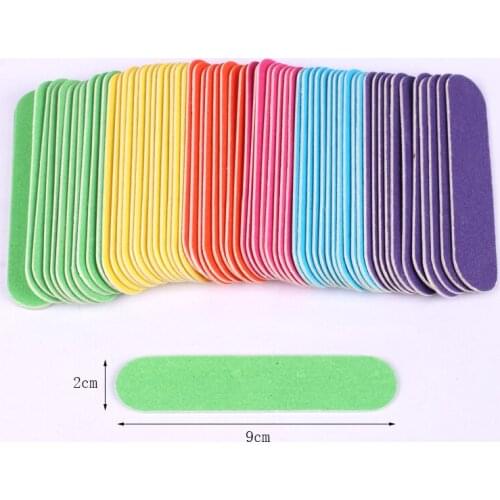 100pcs Mini Nail Files Wood Buffers Straight Nail Art Sanding Files Double Sided Polishing Cuticle Remove Tools Accessories