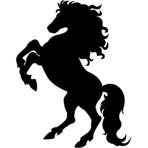 14*17.8CM Beautiful Horse Stylish Car Styling Car Stickers Vinyl Cute Animal Car Body Decals Black/Silver C9-0798