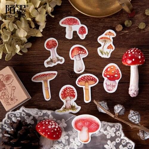 20packs/lot Creative Cute Mushroom Collection Stationery Sticker Decor Stickers Adhesive Stickers DIY Diary Gift Free Shipping