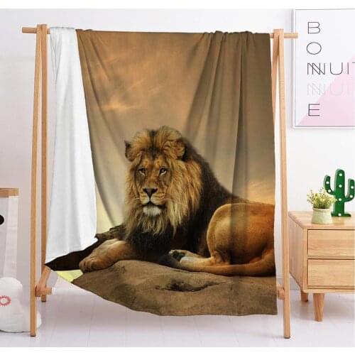 2020 Lion animal Custom blankets Large and small size throw blanket tapestry sleeping blanket flannel blanket bedding