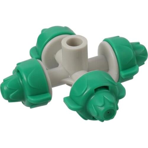 6mm Cross Atomizing Micro-nozzles Hanging Vertical Misting System Sprayer Irrigation Cooling Dust Removal Sprinklers 5Pcs