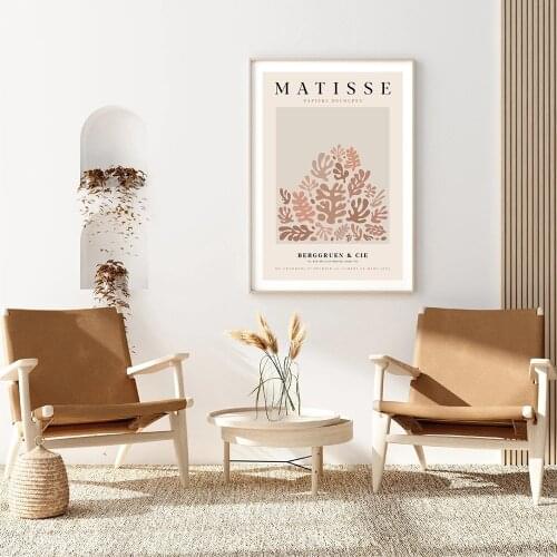 Henri Matisse Abstract Illustration Canvas Painting Cut Out Print Vintage Exhibition Poster Beige Wall Art Pictures Home Decor