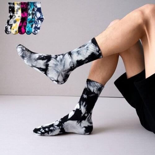 Harajuku Accessories Socks Unisex Hip Hop Streetwear Tide Tie-dyed Japanese Fashion Sport Thickening Winter Warmth Popsocket Men