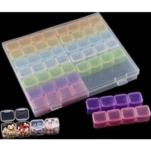 Diamond Painting Tool 56/28 Cells Plastic Storage Box Sticker Funnel Set for Diamond Painting Accessories Button Bead Case