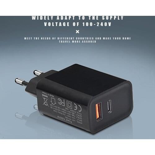 Quick Charger 18W Type-c USB Mobile Phone Charging Adapter Travel Portable Cellphone Charger for Xiaomi Samsung Huawei