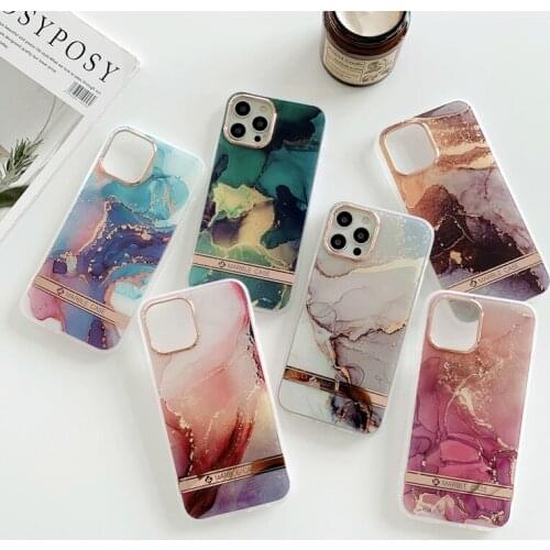 Funda de teléfono para iPhone 12 11 Pro XS Max X XR 7 8 Plus SE 2 12, carcasa transparente de TPU suave con pintura de acuarela