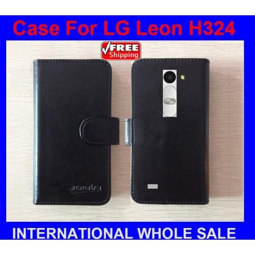 High Quality New Original cell phone case for LG Leon H324 Leather Case Flip Cover for LG Leon H324 Case+tracking number