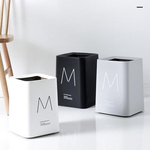 Double-layer Trash Can Waste Bins Nordic Desktop Car Square Garbage Bin Plastic Kitchen Storage Bucket Home Cleaning Accessories
