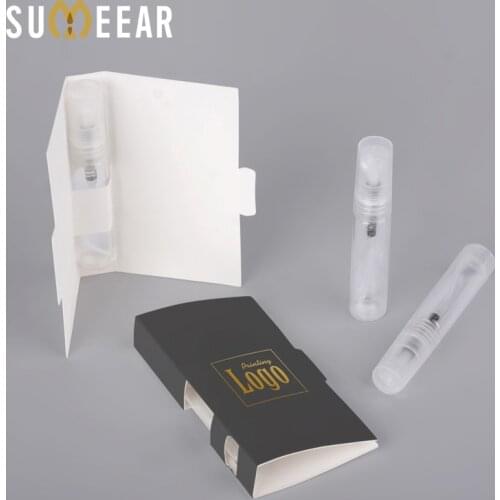 5ml Spray Bottle Refillable Perfume Bottle with Paper Card For gift Sample Perfume Bottle Package Mini Glass Perfume Bottle