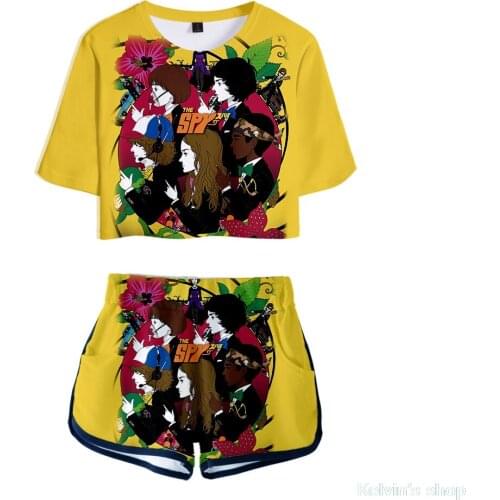 Popular Stranger things 3D Print Two Piece Sets Women Sexy Beautiful 3D Stranger things T-Shirt+Shorts Women Cute Slim Sets