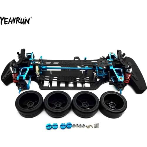YEAHRUN Aluminum Alloy & Carbon Shaft Drive Touring Car Frame Kit For 1/10 Tamiya TT01 TT01E RC Crawler Car Upgrade Parts