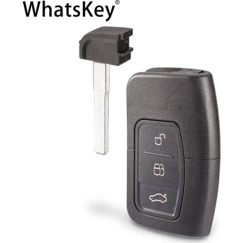 WhatsKey Modified for Ford Focus Fiesta C-Max Galaxy Escape Kuga Smart Card Remote Key Shell Keyless Entry Fob Case HU101 Blade