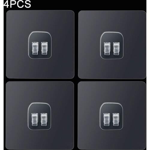 4PCS Waterproof Strong Home Kitchen Hooks Transparent Seamless Suction Cup Sucker Wall Hooks Hanger For Kitchen Bathroom
