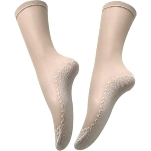 Summer Women Socks Black Skin Silk Socks Short Thin Transparent High Tube Long Sock Female Christmas Gift Designer Sock