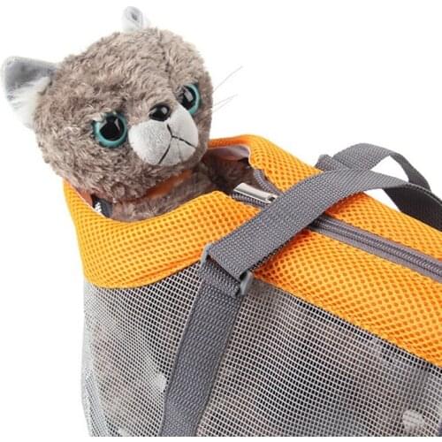Summer Pet Dog Cat Carrier Handbag Mesh Breathable Single Shoulder Bags For Pets Outdoor Travel Transport Puppy Kitten Bag