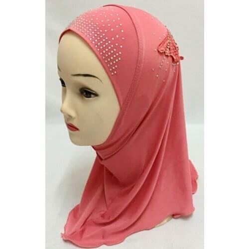Fashion Gilds Children Kis Solid Color Tassel Muslim Hijab Islamic Scarf Shawls Arab Turban Headwear Bandanas