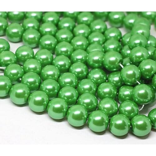 Fashion Green Simulated-pearl Shell Diy 4,6,8,10,12,14mm Women Jewelry Making Hot Sale Loose Beads Accessories 15inch B1614