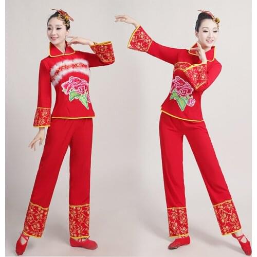 Ms. Yangko costume performance clothing adult female square dance performance costume stage dance fan waist drum costume