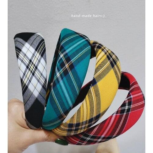 2020 New Fashion Plaid CottonHair Accessories Hair Band for Women Headbands Hairbands Headwear