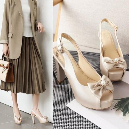 2020 Summer New Women Sandal High Heel Platform Women Peep Toe Thick Heels Women Sandals Party Womens Shoes Plus size 34-42