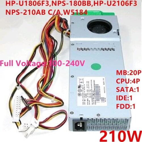New Original PSU For Dell GX60 240 260 270 280 4500 210W Power Supply HP-U1806F3 NPS-180BB A HP-U2106F3 NPS-210AB C NPS-210AB A