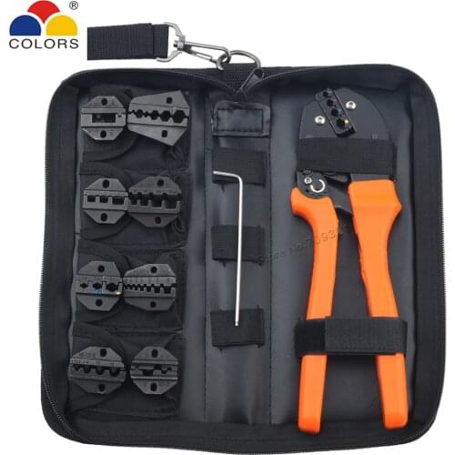 Crimping Pliers Jaws Kits Wire Connector Clamp Tube Plug Tabs Non Insulated Coaxial MC4 Solar Open Lugs Terminal Hand Tools Bag