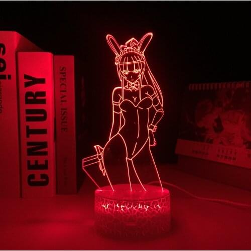 Overlord Narberal Gamma Remote Anime LED White Base Night Light for Child Birthday Gift Bedroom Decor Nightlight 3D Table Light