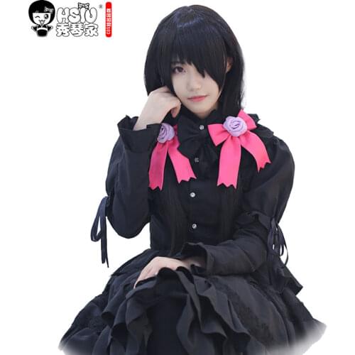 HSIU Anime Game Tokisaki Kurumi Cosplay Wig List of Date A Live characters Halloween party Play Costume Woman Adult Wigs Hair