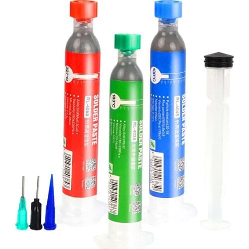 RELIFE 138℃/183℃/227℃ BGA Tin Soldering Paste Lead-Free Low/Medium/High Temperature Solder Paste PCB Repair Syringe Welding Flux