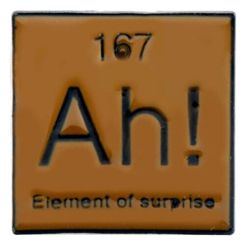 Periodic Table Enamel Pin Ah! Um Brooches Bag Clothes Lapel Pin Modal Particle Badge Funny Jewelry Gift for Chemistry Friends