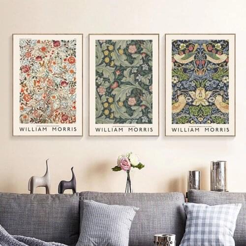 William Morris Poster Museum Exhibition Canvas Painting Gallery Wall Art Prints Vintage Pictures for Living Room Home Decor