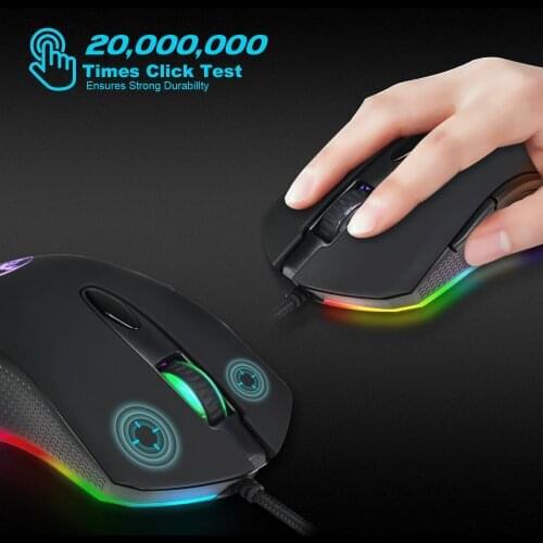 Professional-Grade Wired Gaming Mouse 4800DPI Adjustable program Gamer Mice LED Optical Sens for Laptop Computer PC LOL CS