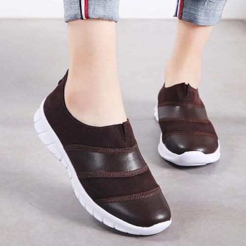 Plus Size Spring Slip on Womens Sport Shoes Sports Women Sneakers Women 2021 Tennis for Running Brown Chzussure Female B-1511