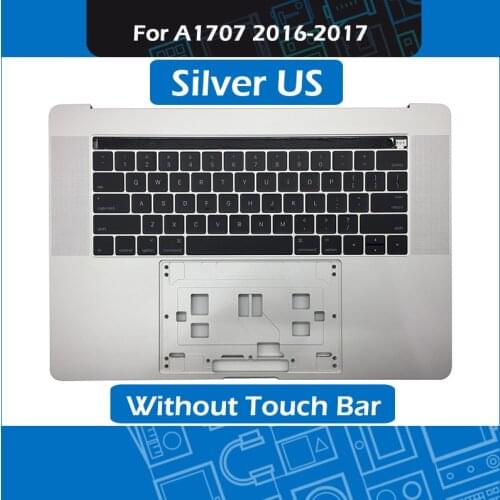 Silver A1707 Topcase w/ US Keyboard For Macbook Pro Retina 15" Touch Bar A1707 Palm rest replacement 2016 2017 Year